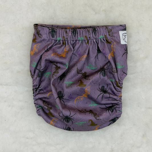 La La Booty Halloween Bats Spiders AWJ Pocket Diaper - Brand New