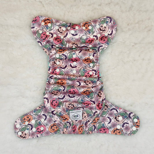 Sustainable Sprinkles Floral Halloween Buckets AWJ Pocket Diaper