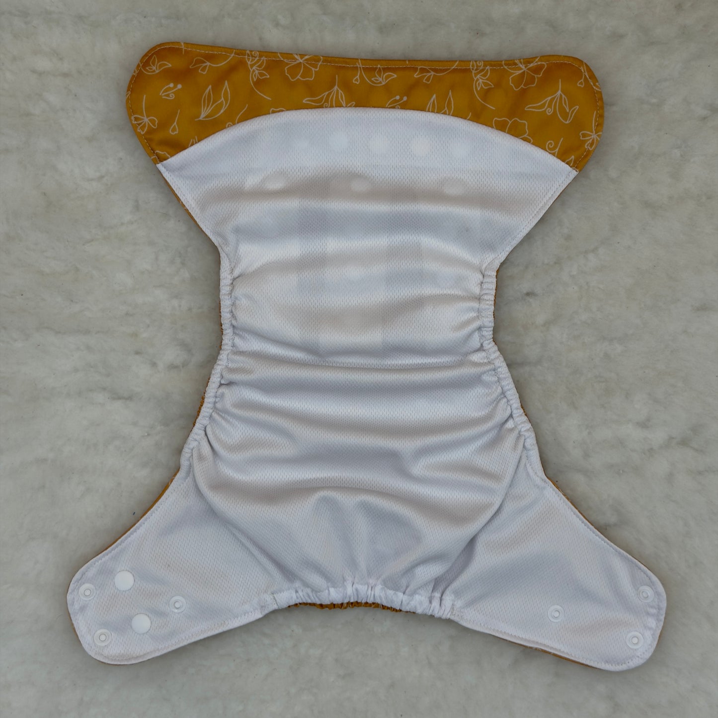 Cedar Valley Cloth Co. Flower Outlines Gold AWJ Pocket Diaper
