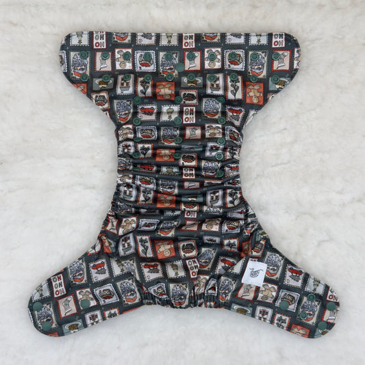 Emerald Cloth Co. Christmas Postage Stamp AWJ Pocket Diaper