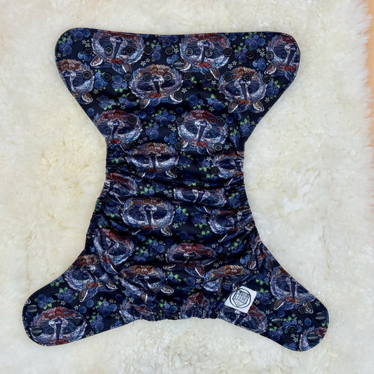 Stout House Raccoons Floral AWJ Pocket Diaper