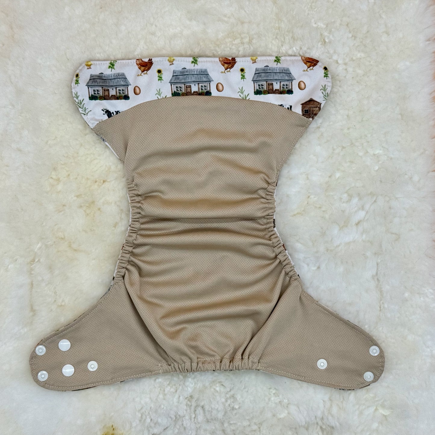 Twisted Mystic Tushies Farm Print AWJ Pocket Diaper