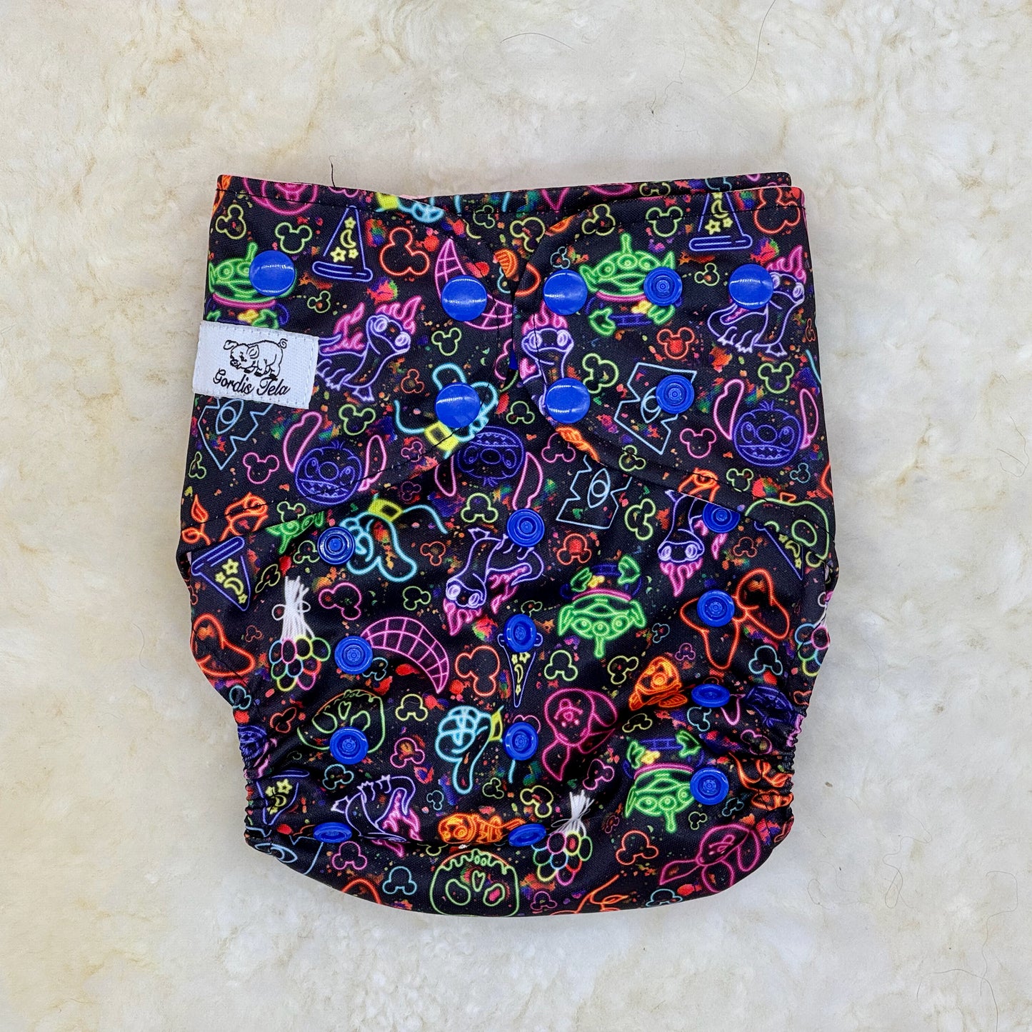 Sweet Cheeks Neon Characters AWJ Pocket Diaper