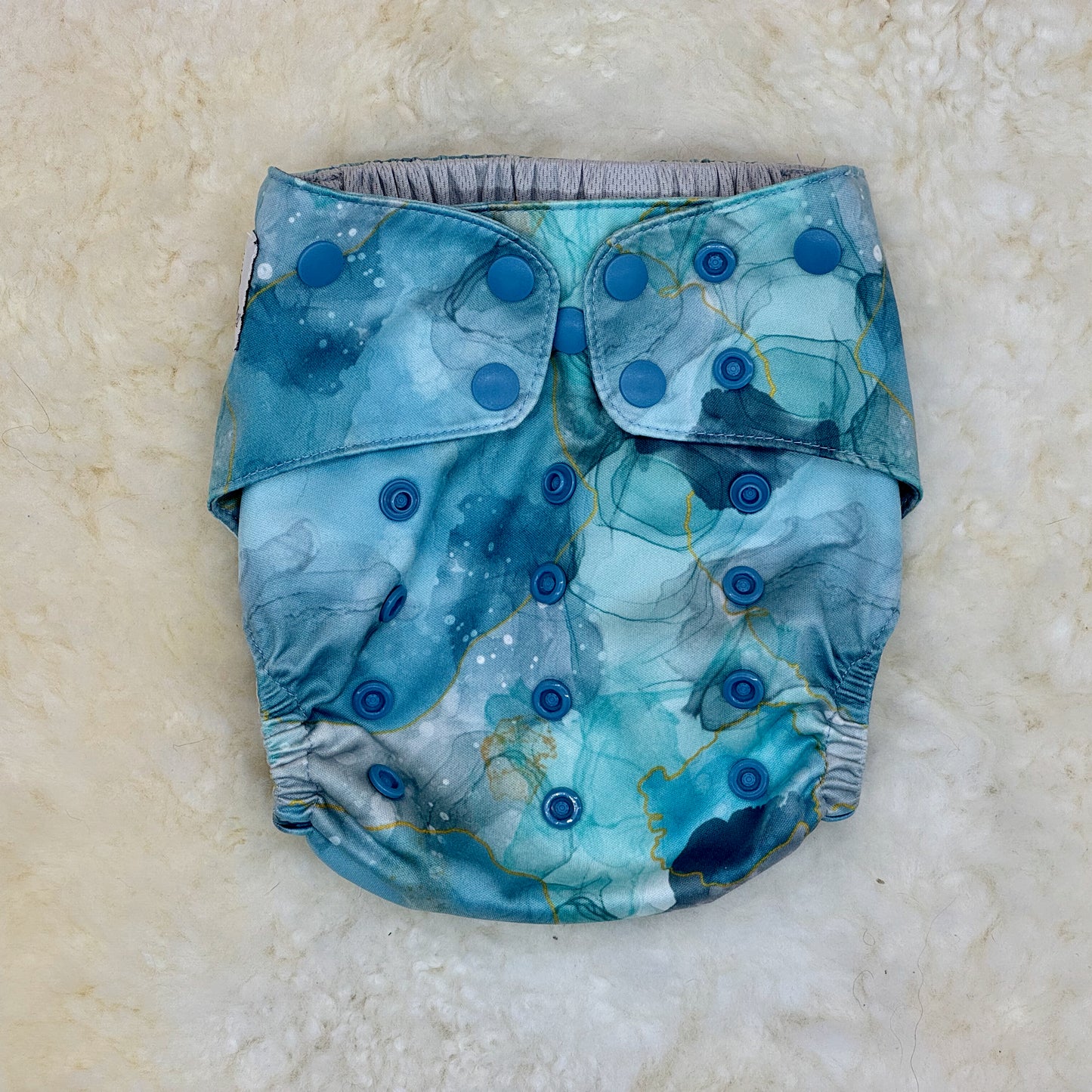 Wickham Wild Teal Watercolor AWJ Pocket Diaper