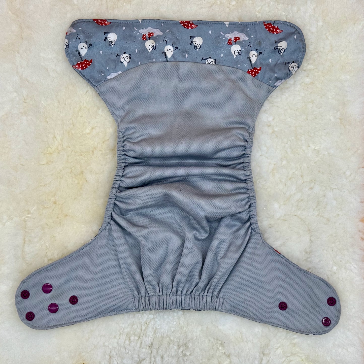 Emerald Cloth Co Raindrops with Umbrellas AWJ Pocket Diaper