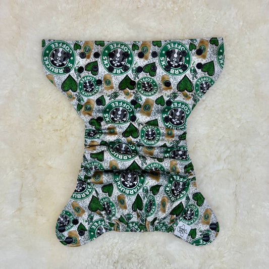 Texas Tushies Coffee Shop Hearts AWJ Pocket Diaper