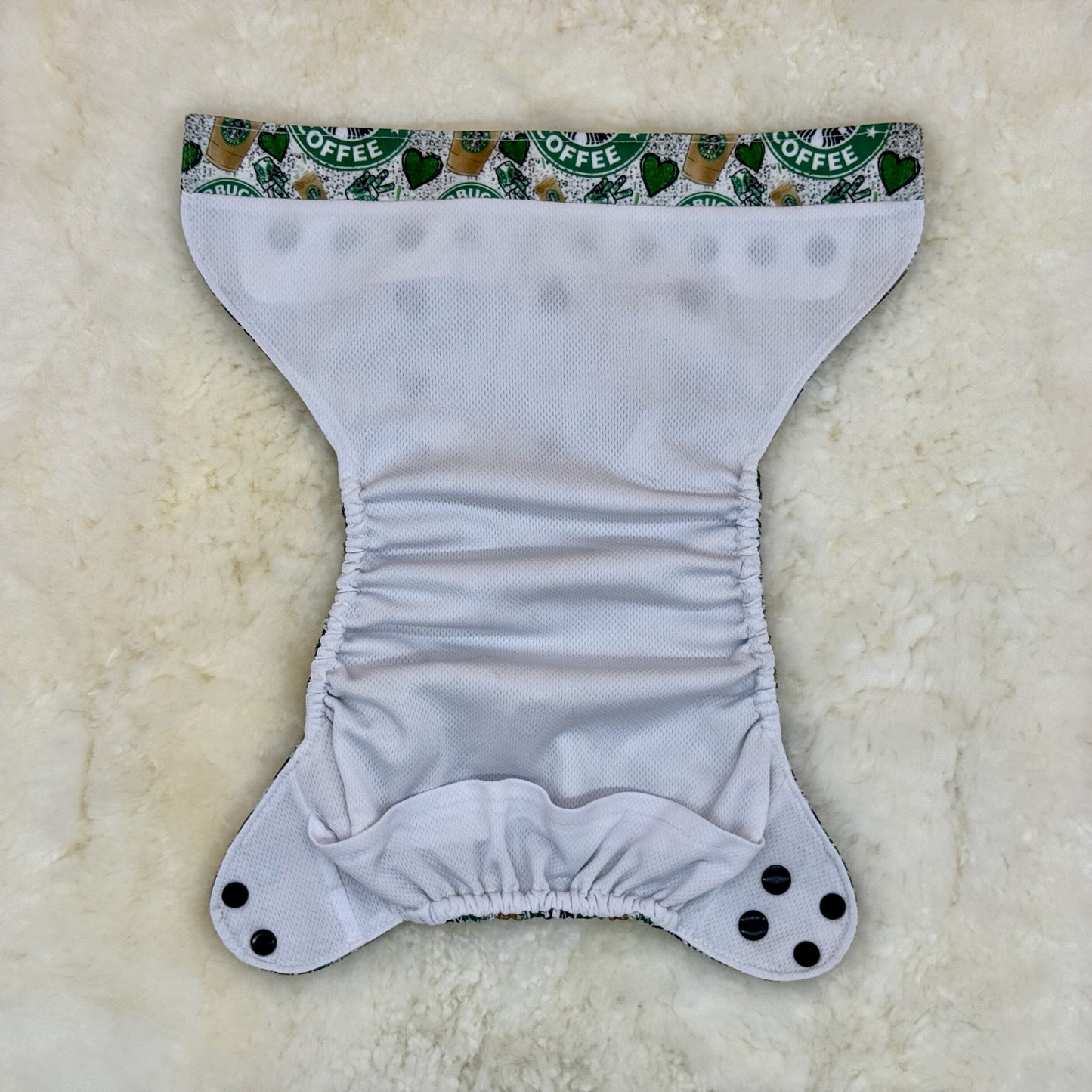 Texas Tushies Coffee Shop Hearts AWJ Pocket Diaper