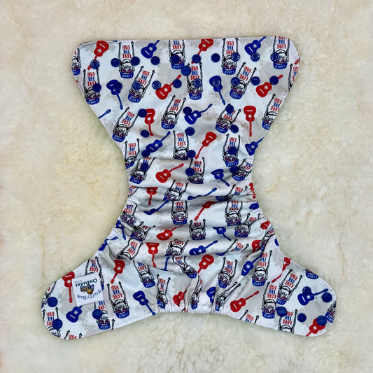 Fluffy Bum Creations Willie Nelson USA Patriotic AWJ Pocket Diaper