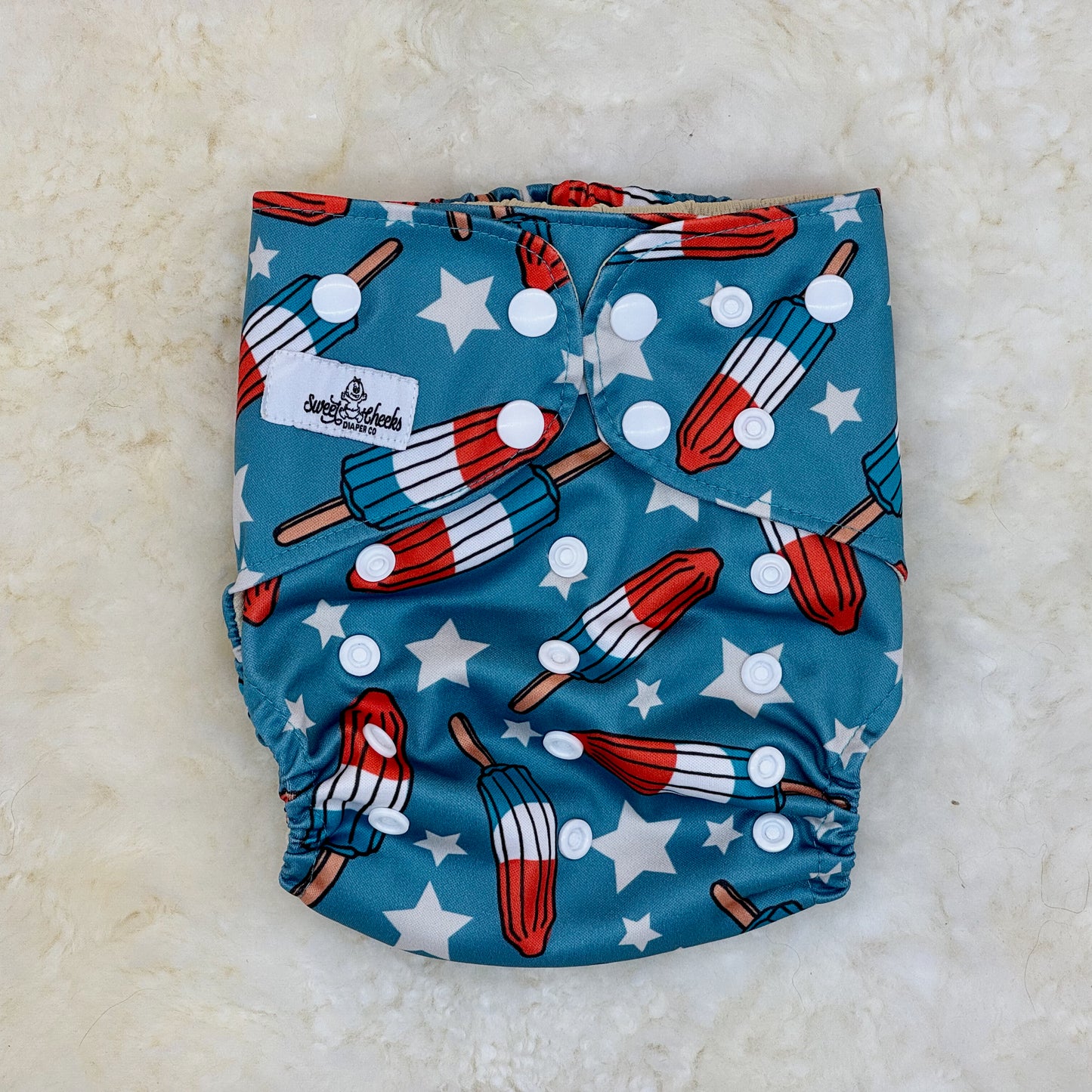 Sweet Cheeks Freeze Pops Patriotic AWJ Pocket Diaper