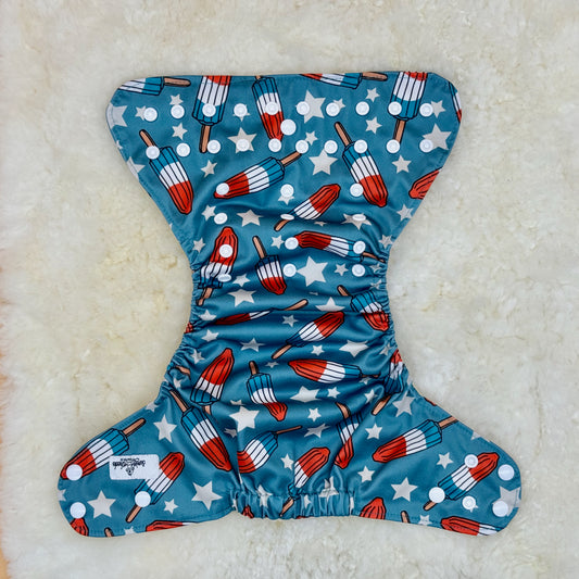 Sweet Cheeks Freeze Pops Patriotic AWJ Pocket Diaper