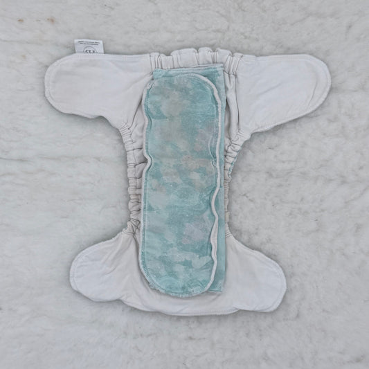 Highland Baby Co Aqua Blue Watercolor Fitted Cloth Diaper