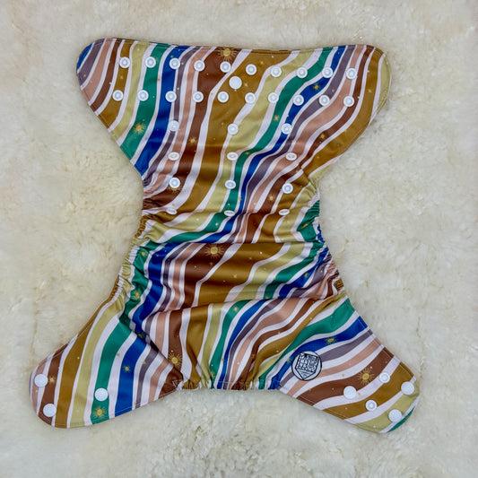 Stout House Vintage Wavy Stripes AWJ Pocket Diaper - Stained