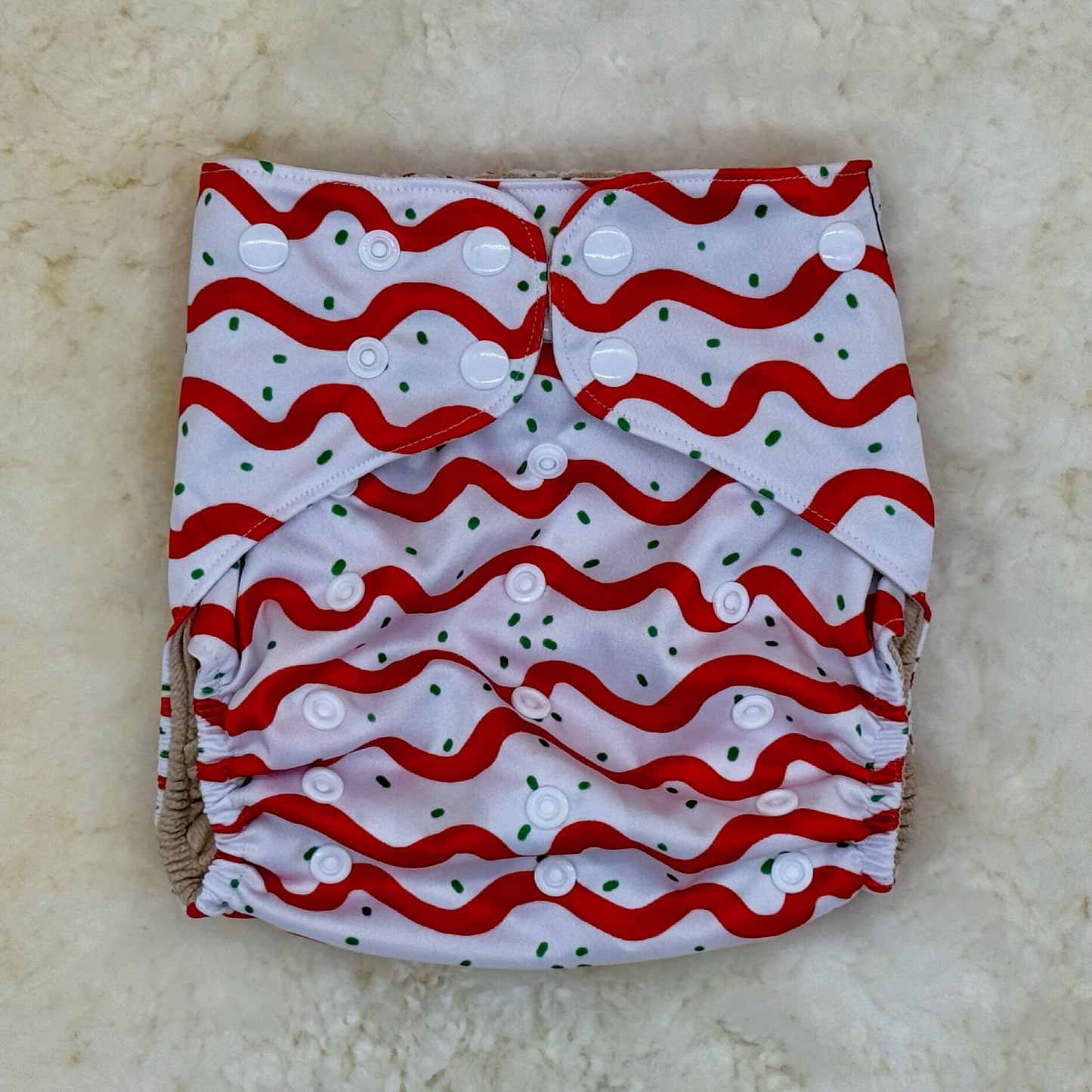 Texas Tushies Christmas Tree Cake AWJ Pocket Diaper