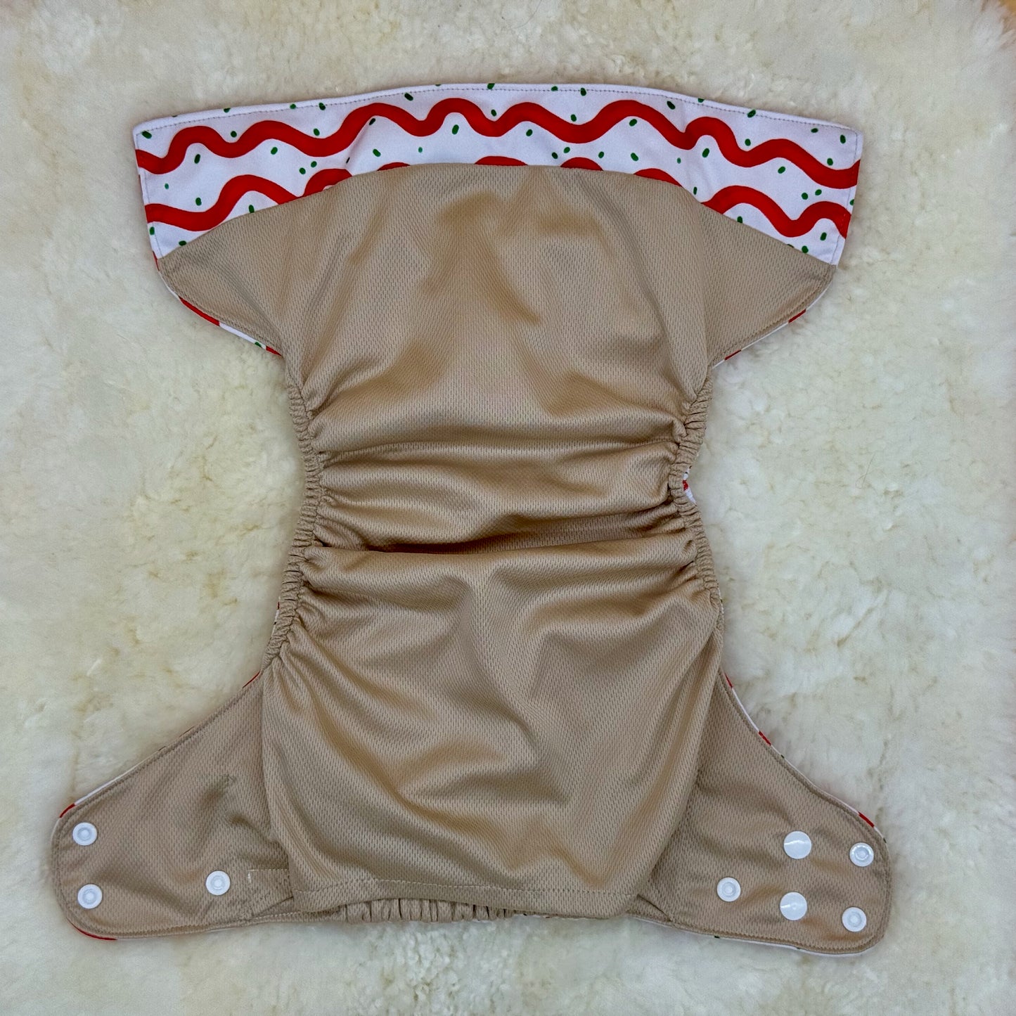 Texas Tushies Christmas Tree Cake AWJ Pocket Diaper