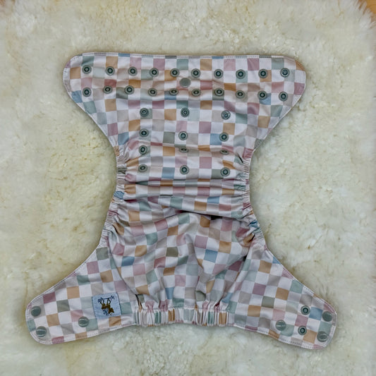 Wickham Wild Pastel Checkerboard AWJ Pocket Diaper