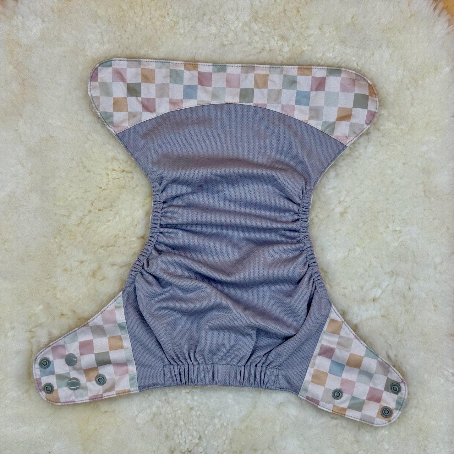 Wickham Wild Pastel Checkerboard AWJ Pocket Diaper