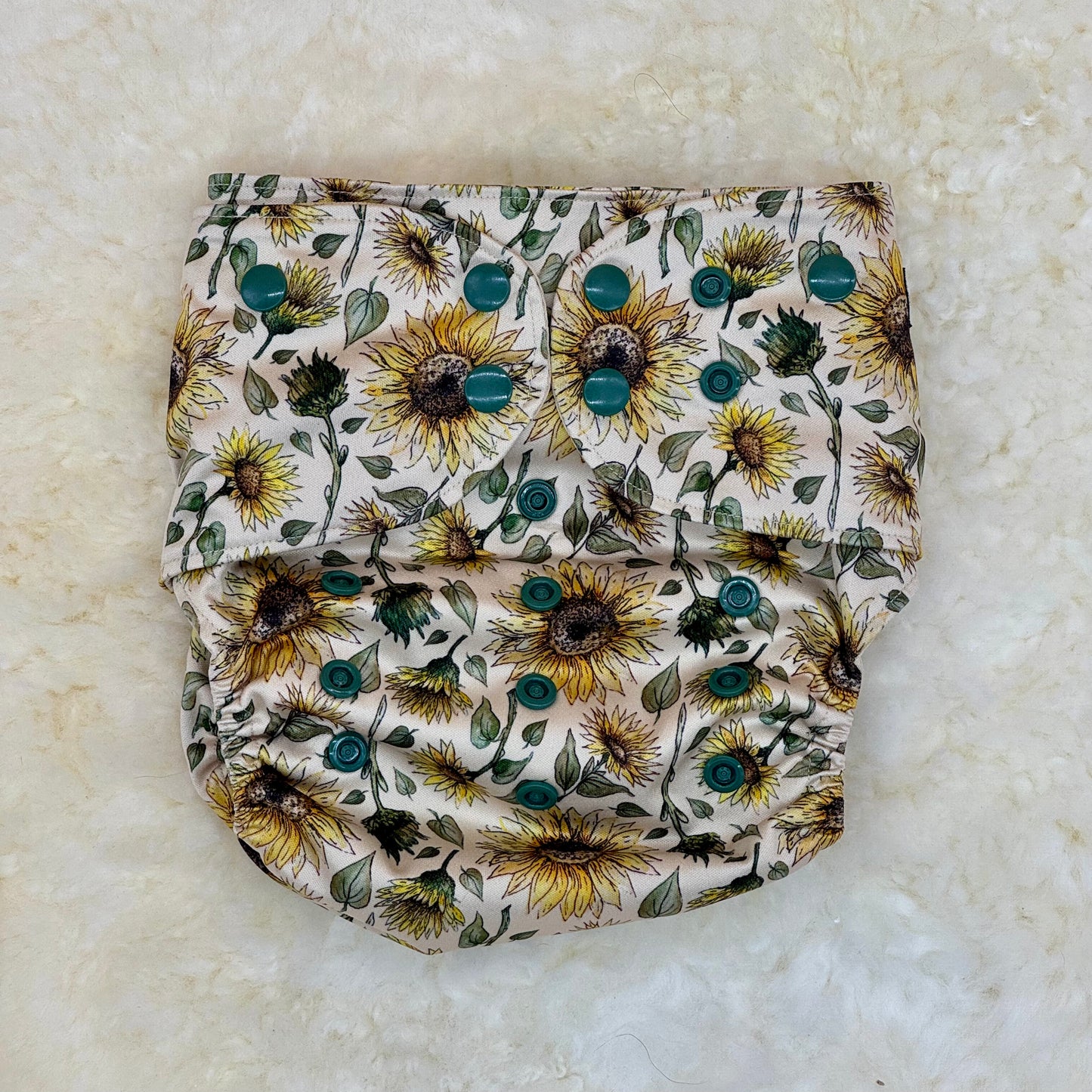 Sully Bums Sunflowers AWJ Pocket Diaper
