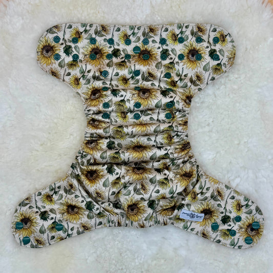Sully Bums Sunflowers AWJ Pocket Diaper