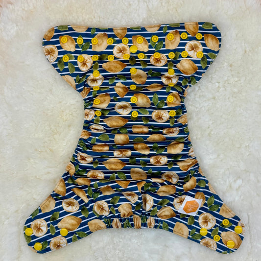 Happy Beehinds Lemon Stripes AWJ Pocket Diaper