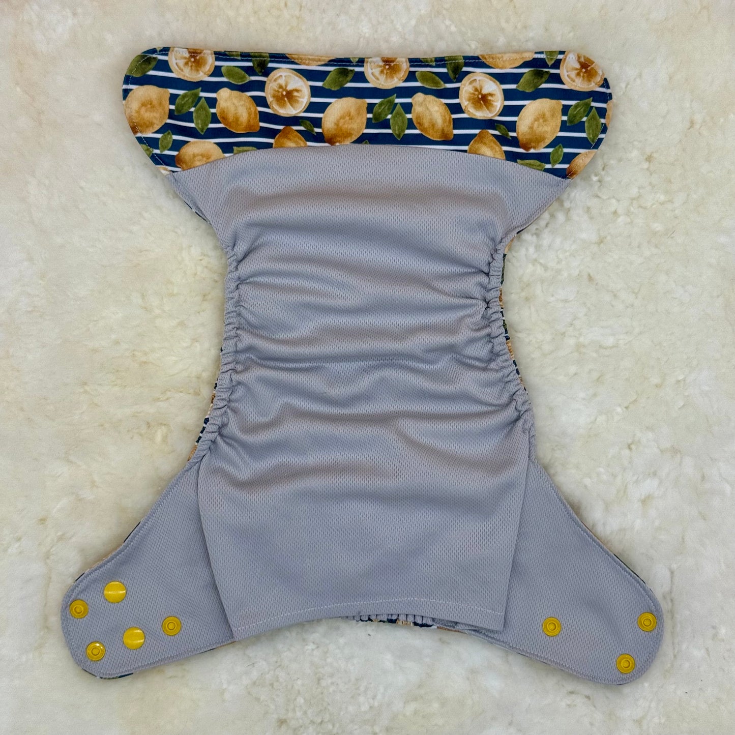 Happy Beehinds Lemon Stripes AWJ Pocket Diaper