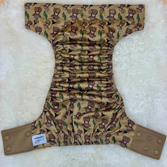 La La Booty Highland Cow XL AWJ Pocket Diaper