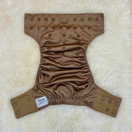 La La Booty Solid Brown Tan AWJ Pocket Diaper