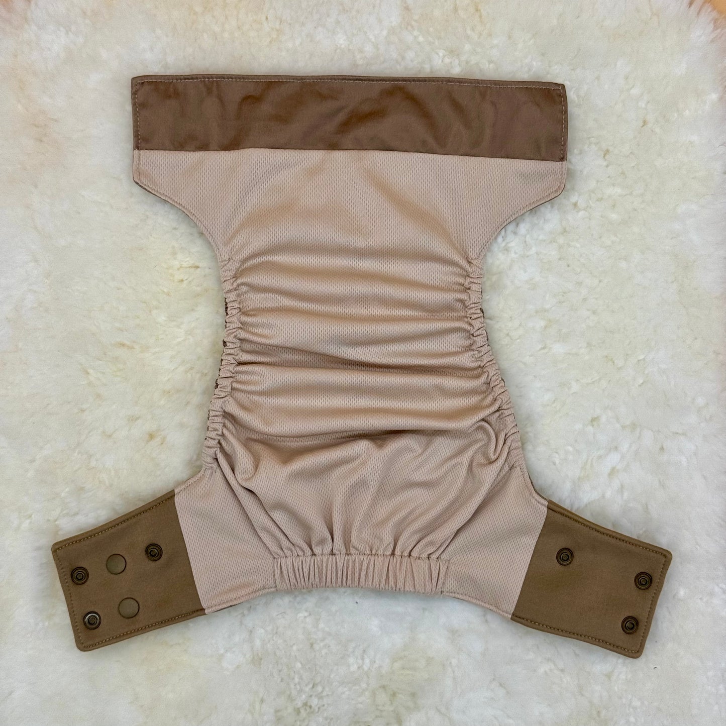 La La Booty Solid Brown Tan AWJ Pocket Diaper