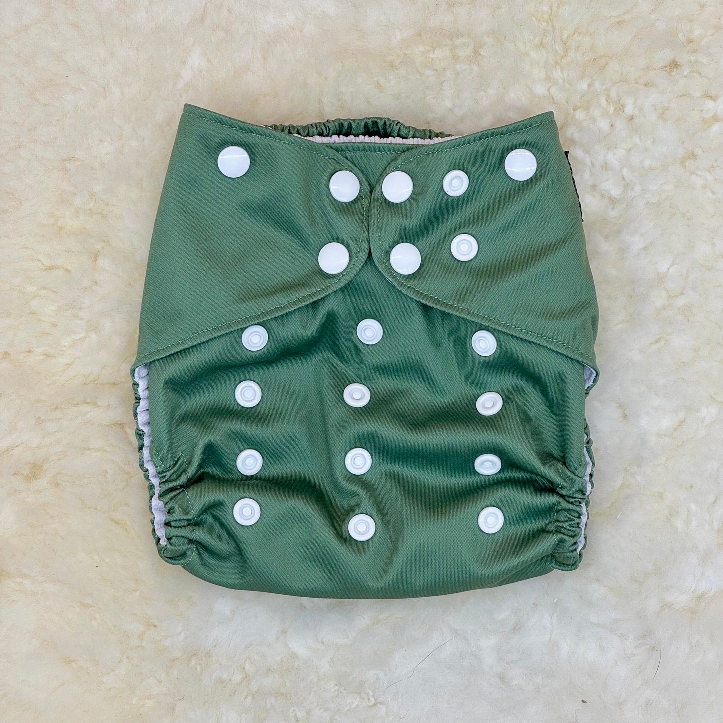 Teddy Tails Solid Soft Green AWJ Pocket Diaper
