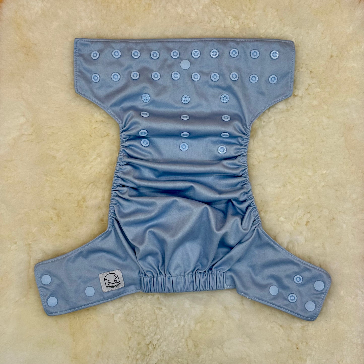 La La Booty Solid Light Blue AWJ Pocket Diaper - Imperfect