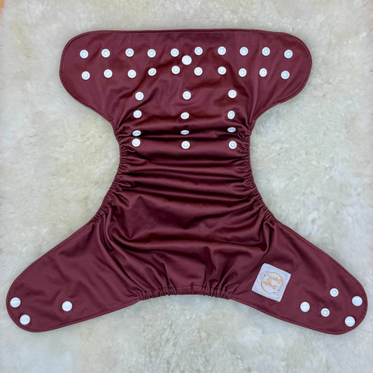 Greyden Diapers Solid Brown Burgundy AWJ Pocket Diaper