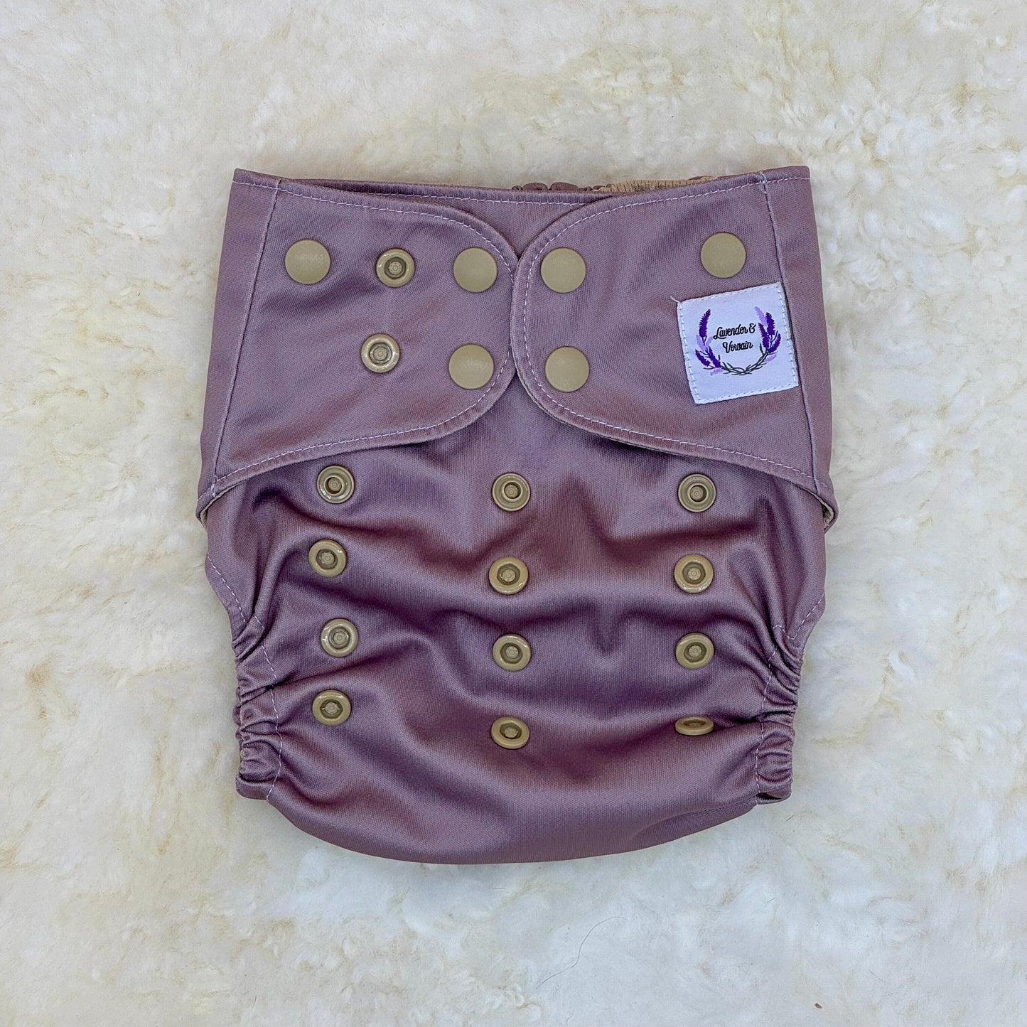 Lavender & Vervain Solid Mauve AWJ Pocket Diaper