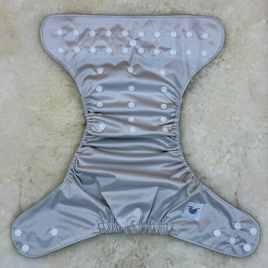 Emerald Cloth Co Solid Light Silver AWJ Pocket Diaper