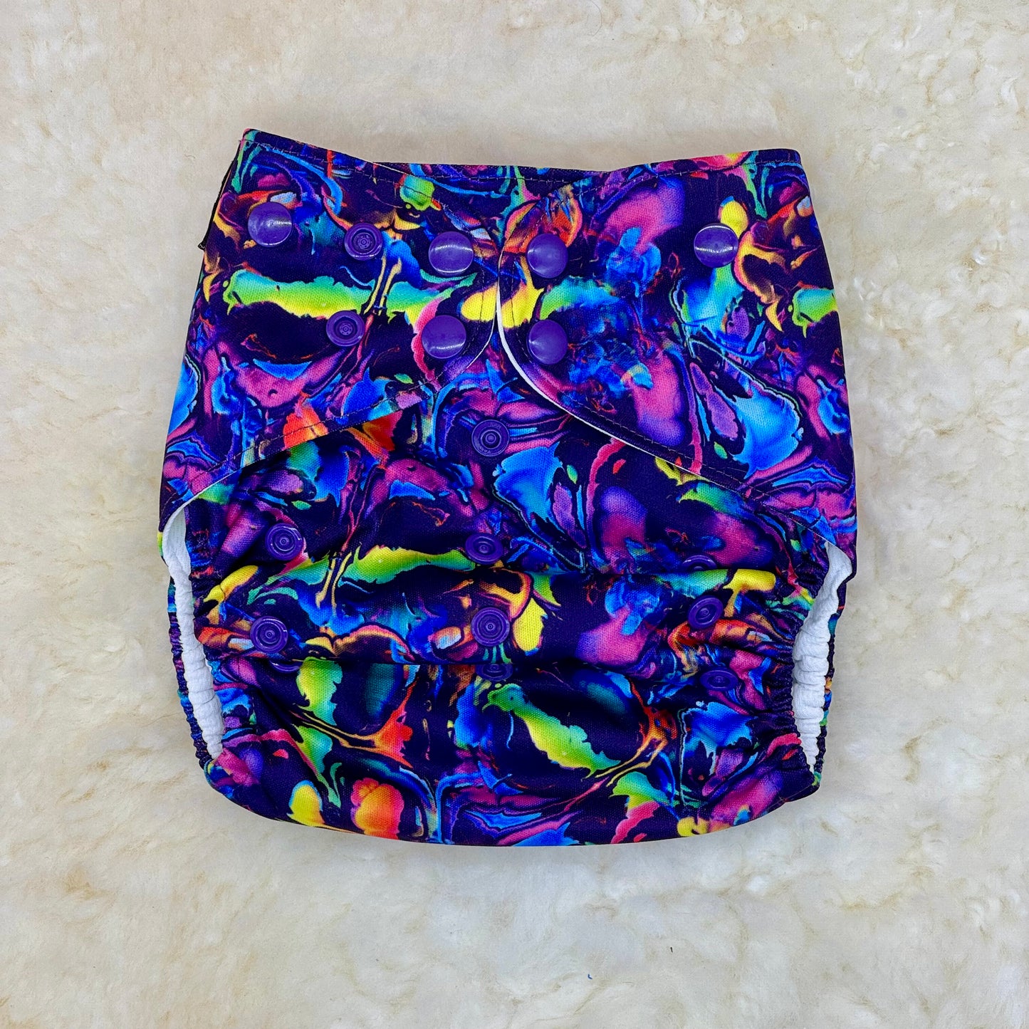 Fajardo’s Family Decor Neon Rainbow Colors AWJ Pocket Diaper