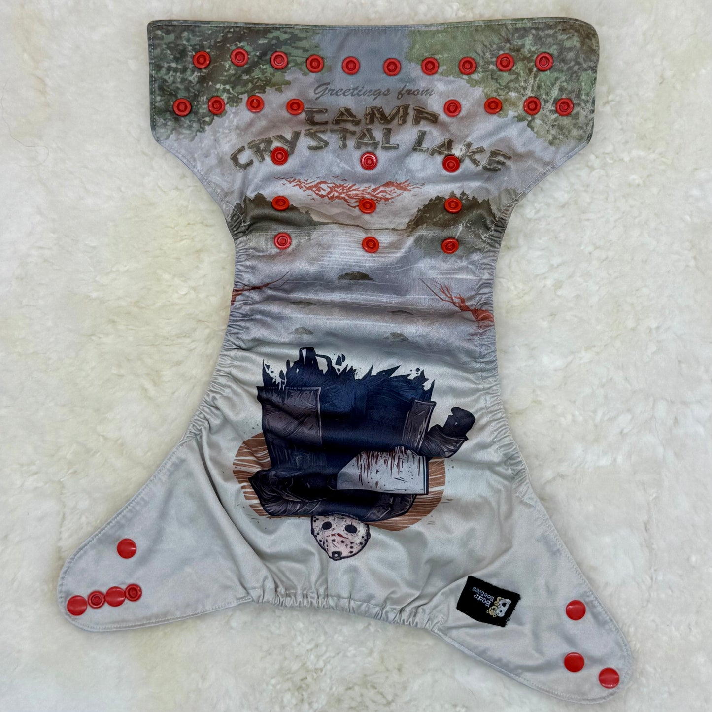 Bear Booties Friday the 13th Horror Pocket Diaper - Worn Elastics
