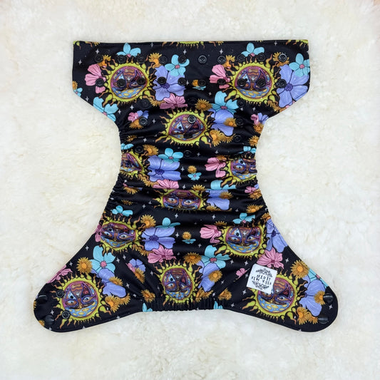 Vida Mia Cloth Sublime Floral Sun Face AWJ Pocket Diaper