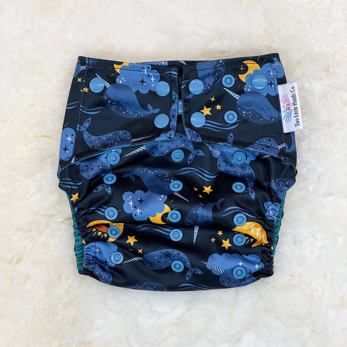 Two Little Hands Co. Narwhal Night Sky AWJ Pocket Diaper