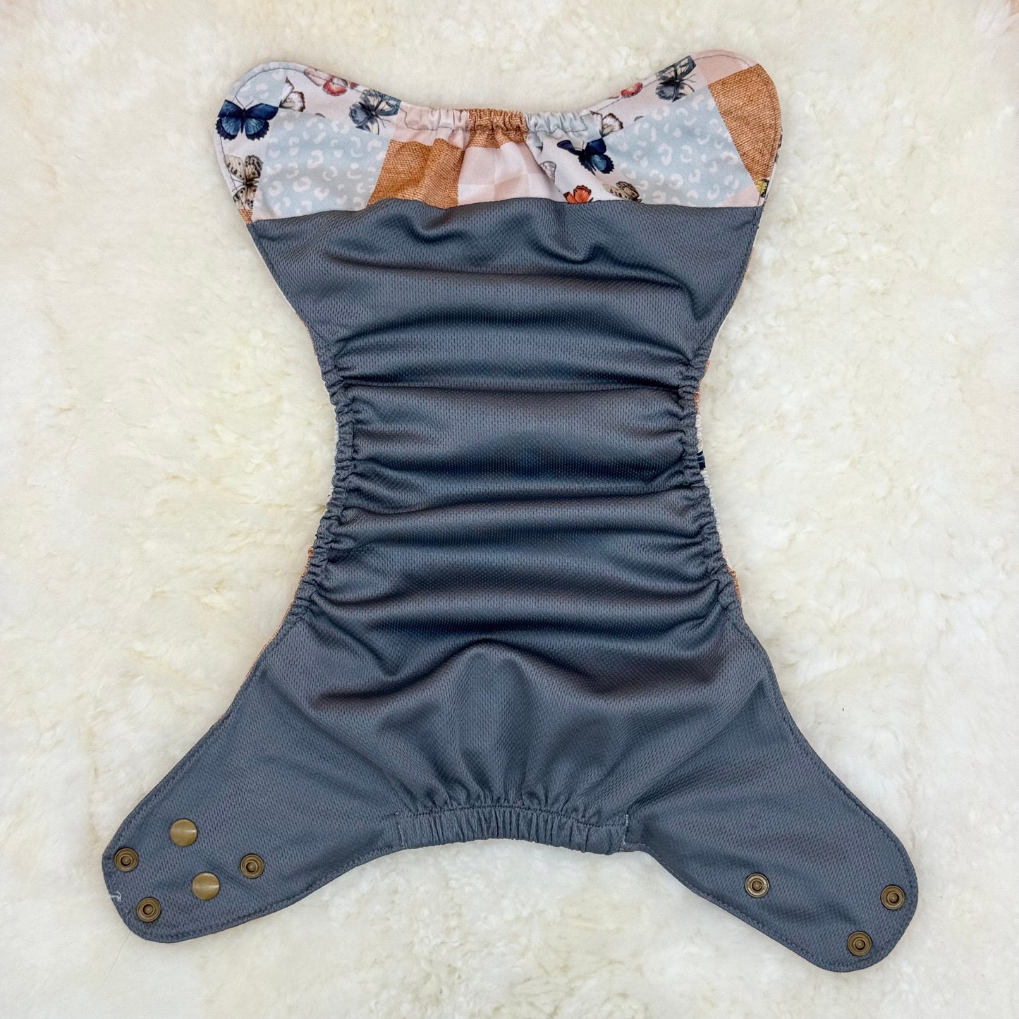 Suga Bums Quilt Look Butterfly AWJ Pocket Diaper