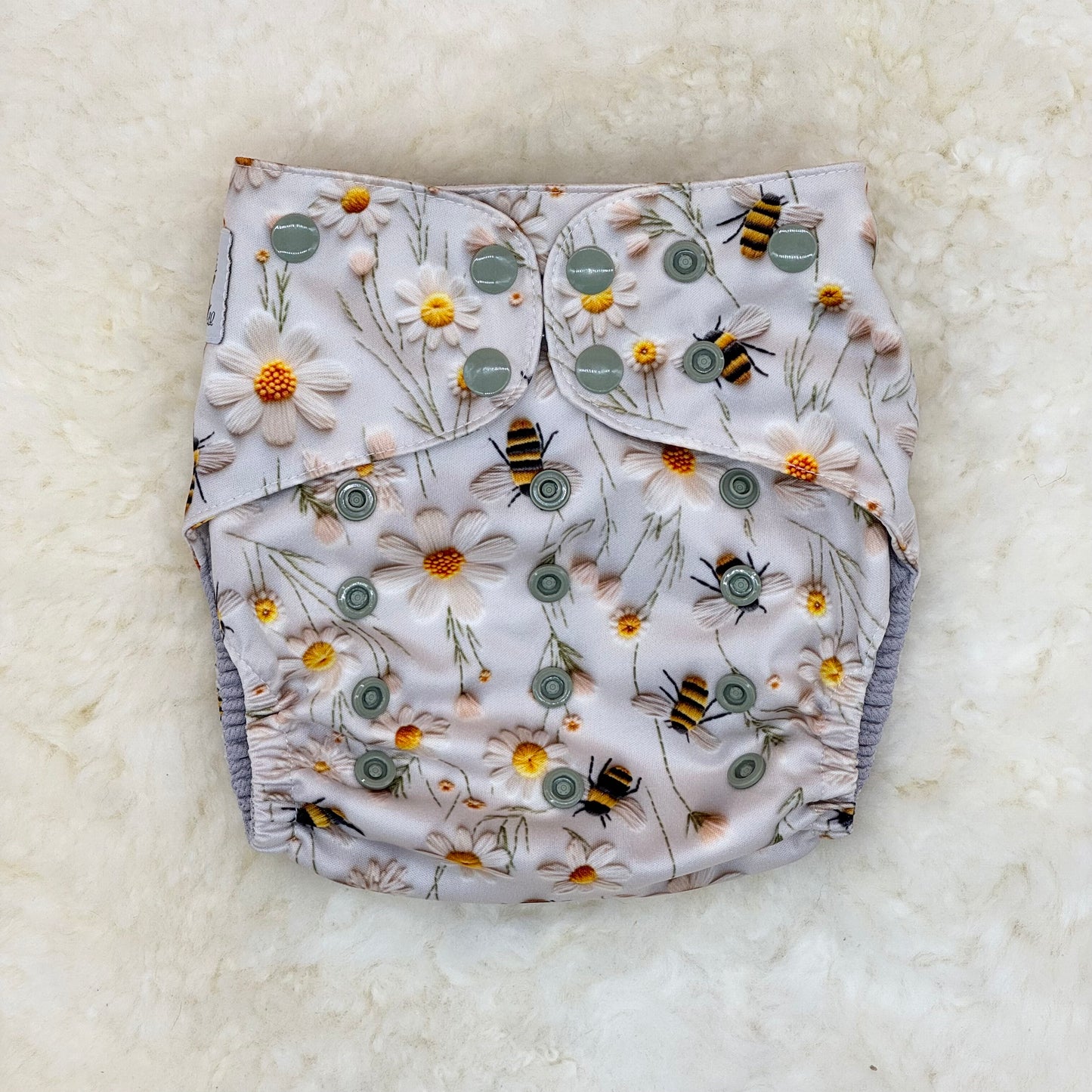 Wickham Wild 3D Bees Floral AWJ Pocket Diaper