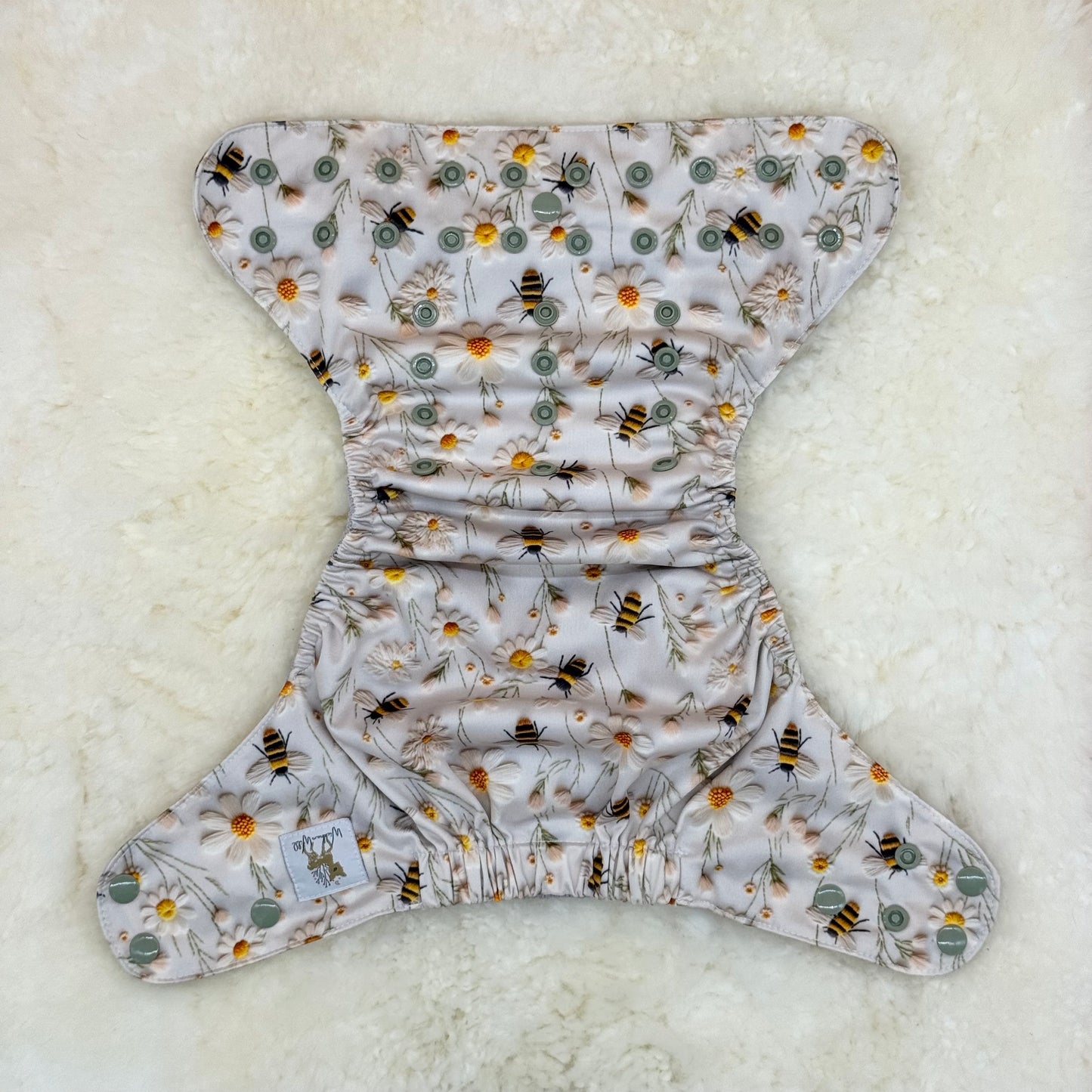Wickham Wild 3D Bees Floral AWJ Pocket Diaper