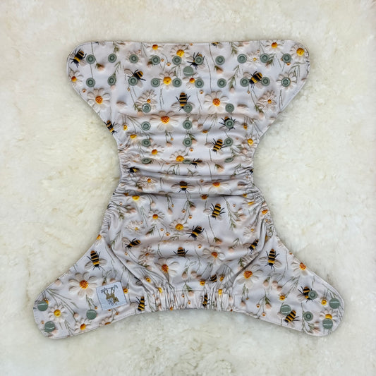 Wickham Wild 3D Bees Floral AWJ Pocket Diaper