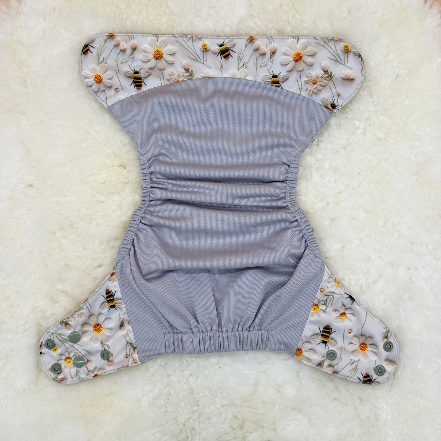 Wickham Wild 3D Bees Floral AWJ Pocket Diaper
