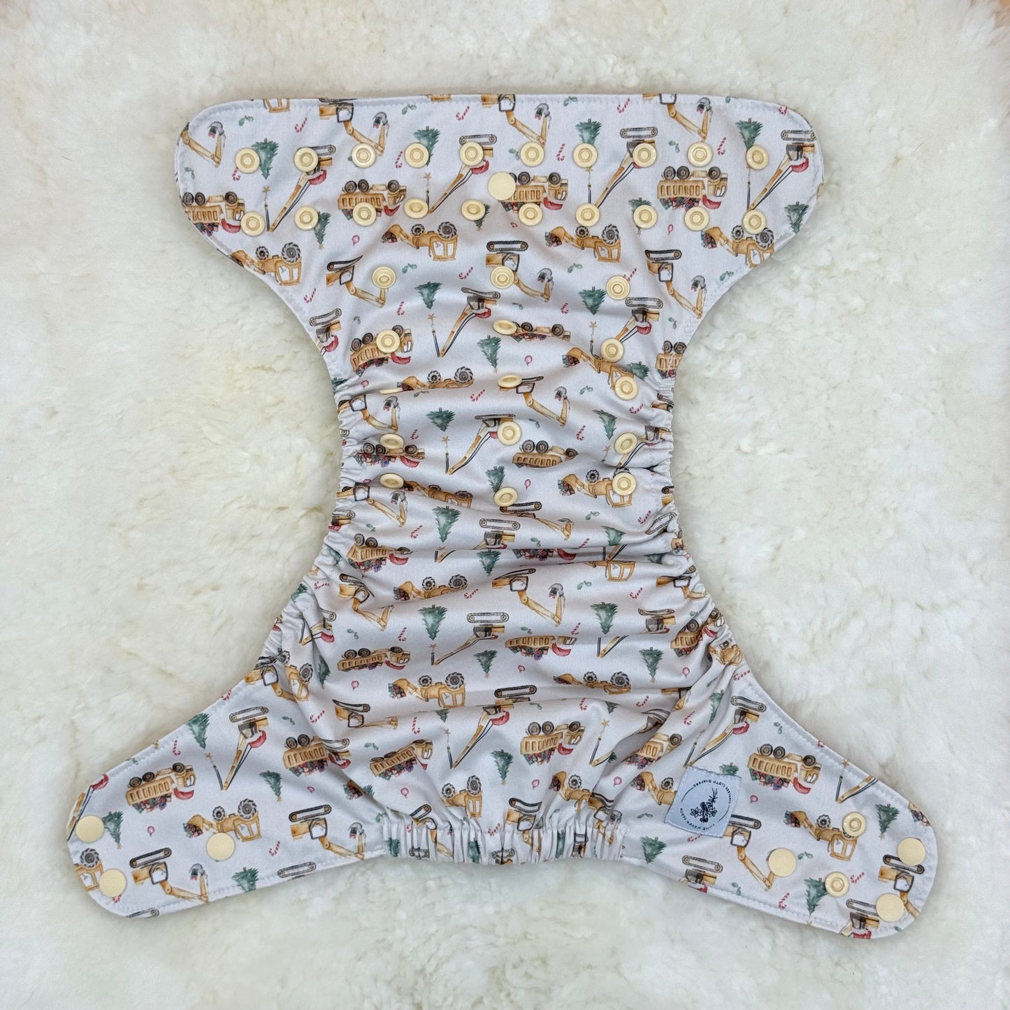 Little Haven Cloth Christmas Construction AWJ Pocket Diaper