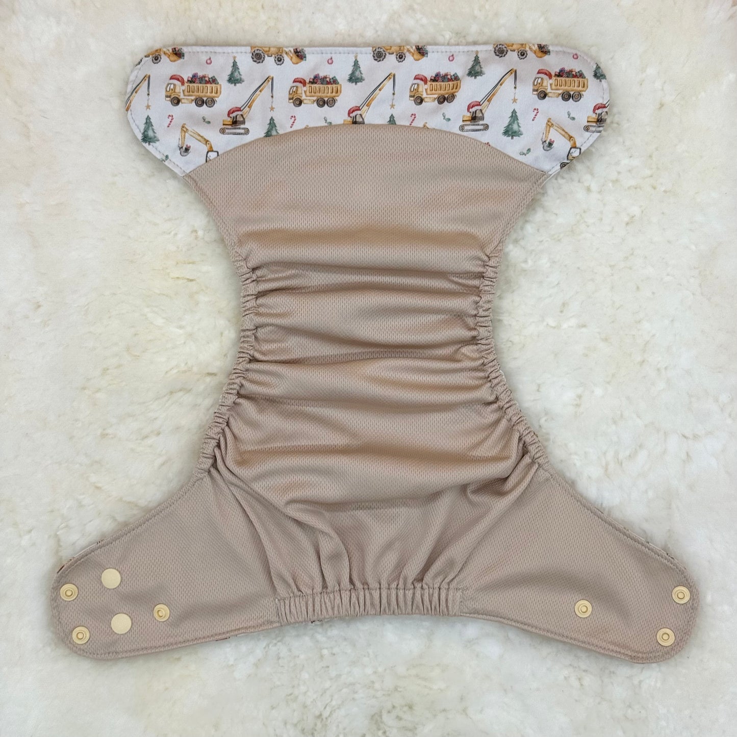 Little Haven Cloth Christmas Construction AWJ Pocket Diaper