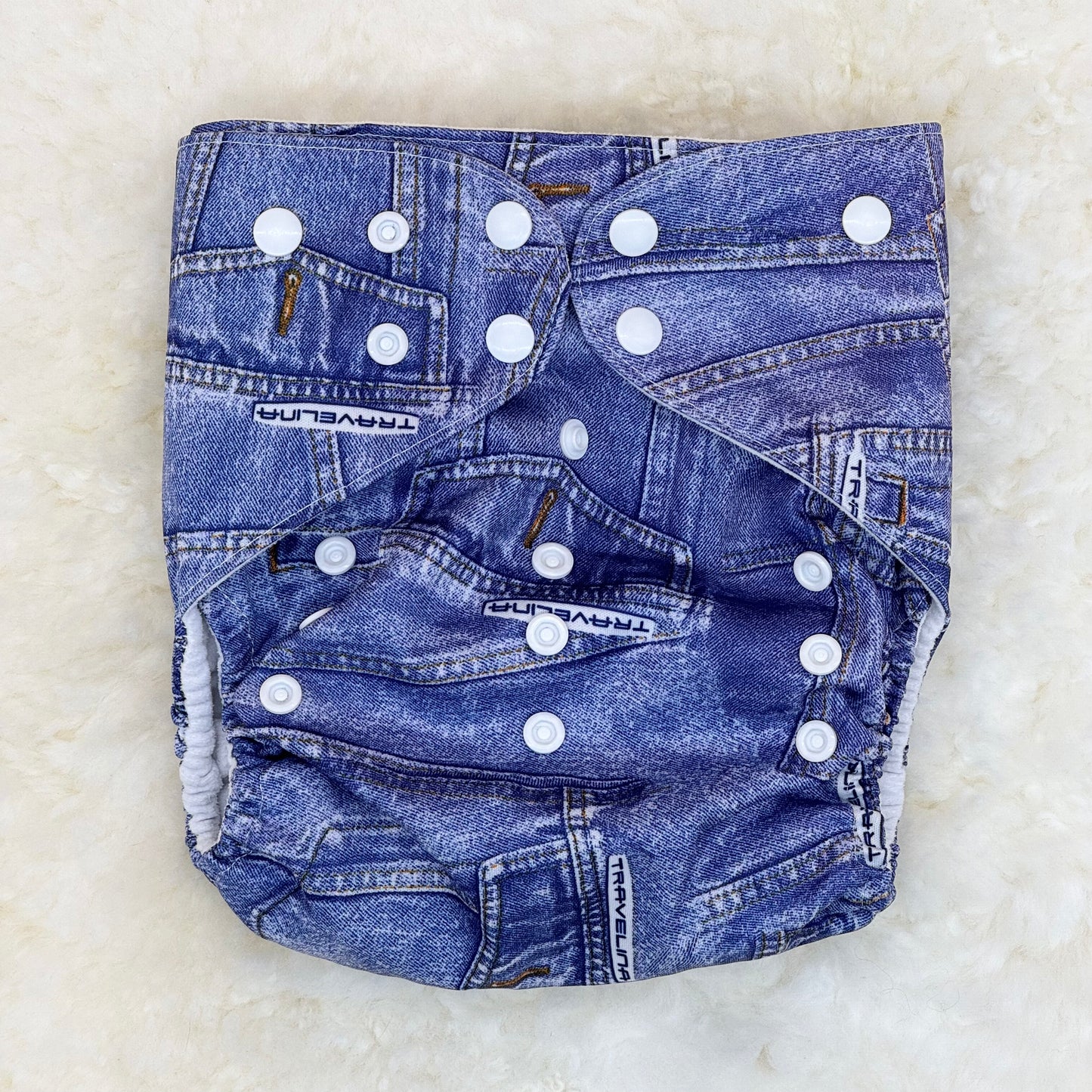 Travelina Denim Jeans Pattern XL Pocket Diaper