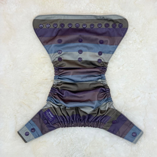 GroVia + Sloomb Mesh Interior with Snaps Striped Cover Diaper