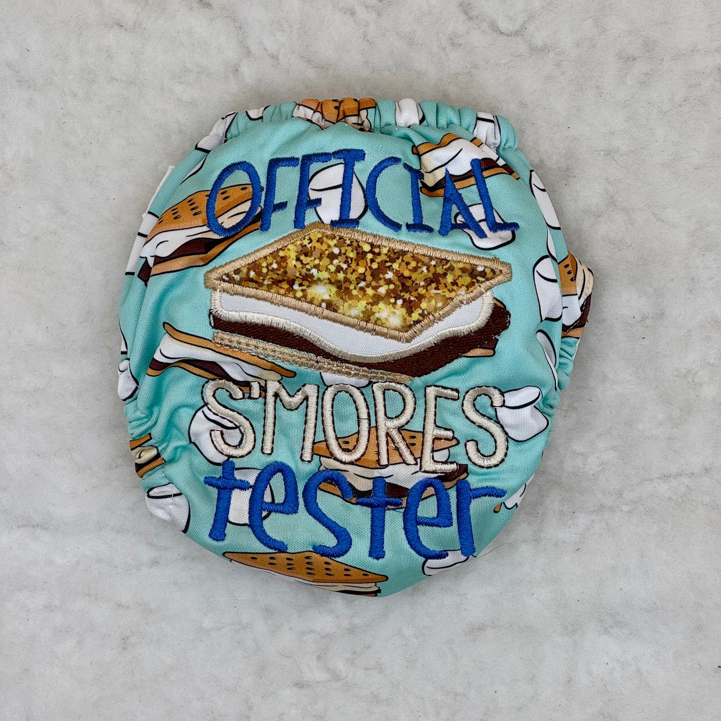 Hello Sweetie Makes Official S’mores Tester Embroidered AWJ Diaper Cover