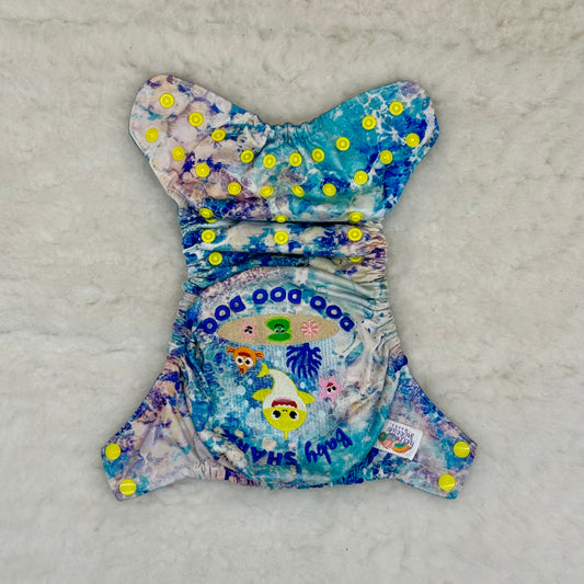 Hello Sweetie Makes Baby Shark Embroidered Diaper Cover