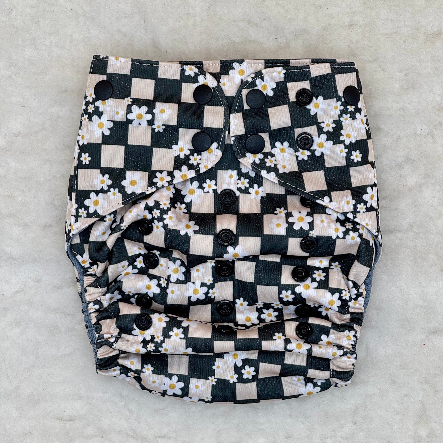 The Basic Stitch Checkered Daisy AWJ Pocket Diaper