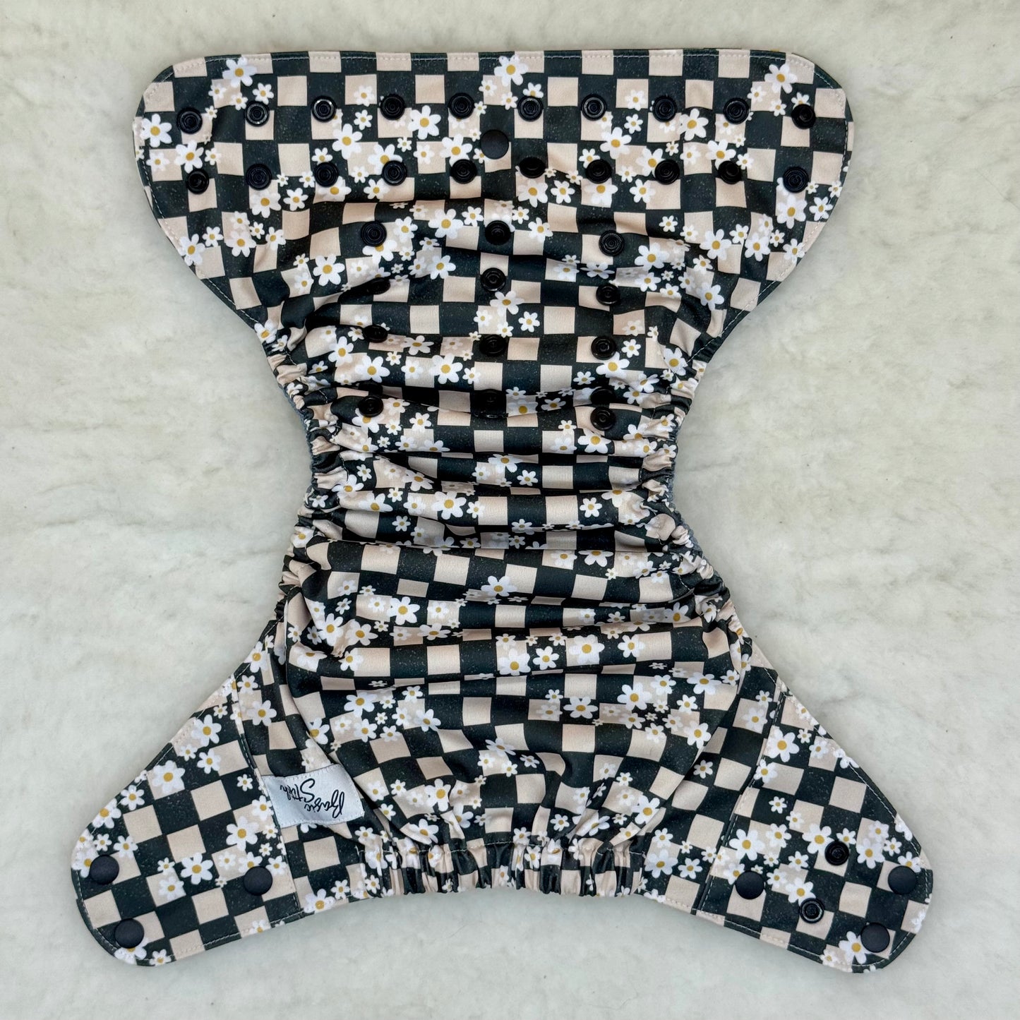 The Basic Stitch Checkered Daisy AWJ Pocket Diaper