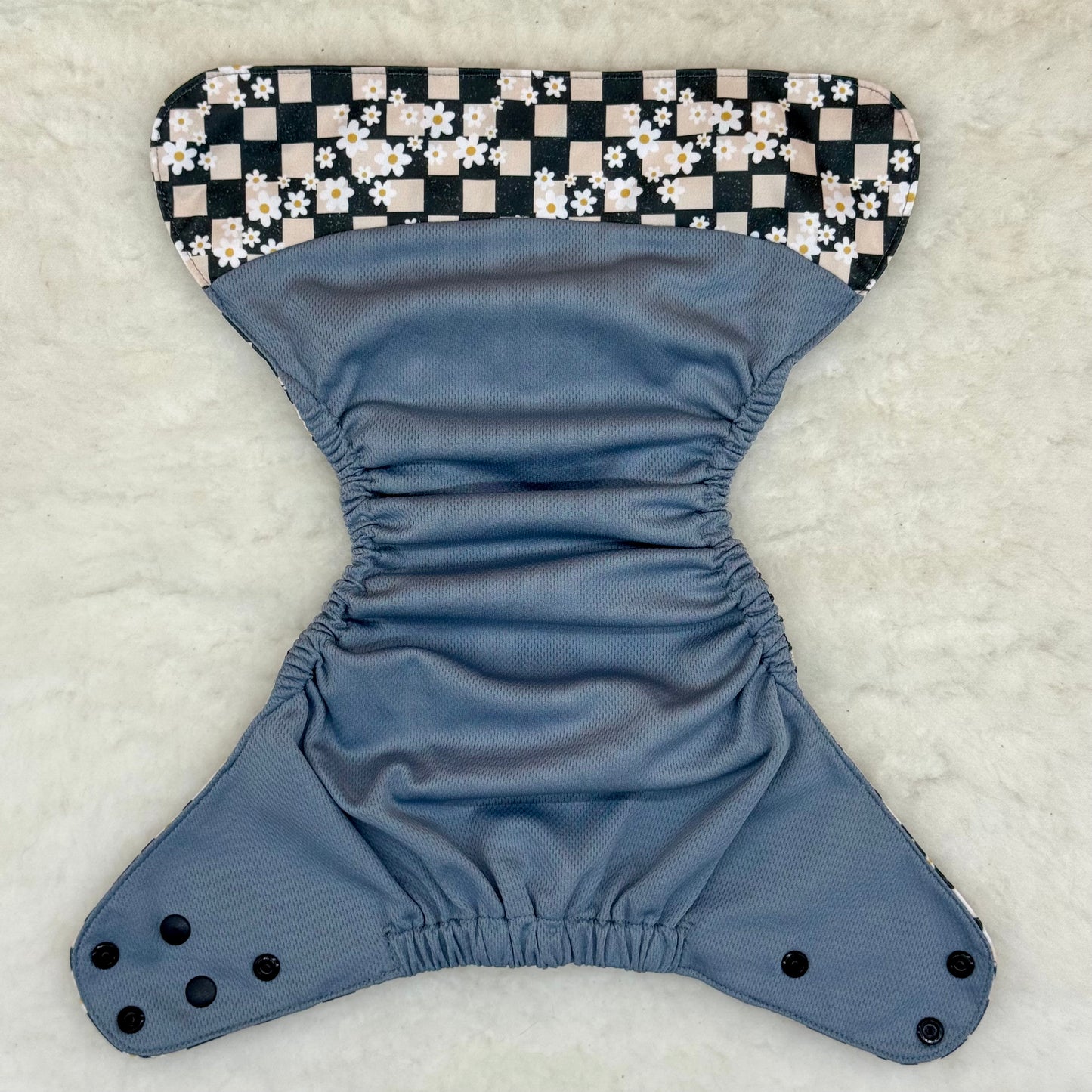 The Basic Stitch Checkered Daisy AWJ Pocket Diaper